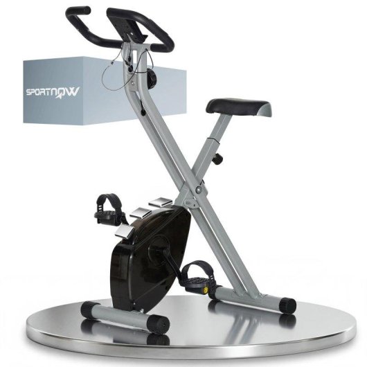 Bicicleta Estática Sportnow Dobrável 8 Níveis Resistência Magnética Monitor LCD