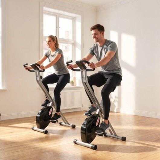Bicicleta Estática Sportnow Dobrável 8 Níveis Resistência Magnética Monitor LCD