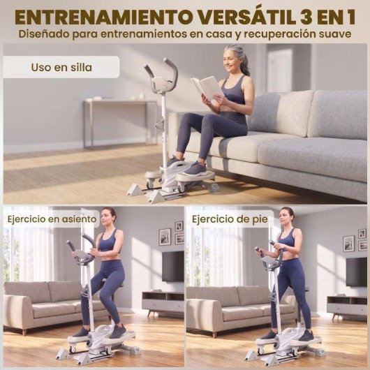 Bicicleta Elíptica Sportnow 3 en 1 Silenciosa Con Asiento