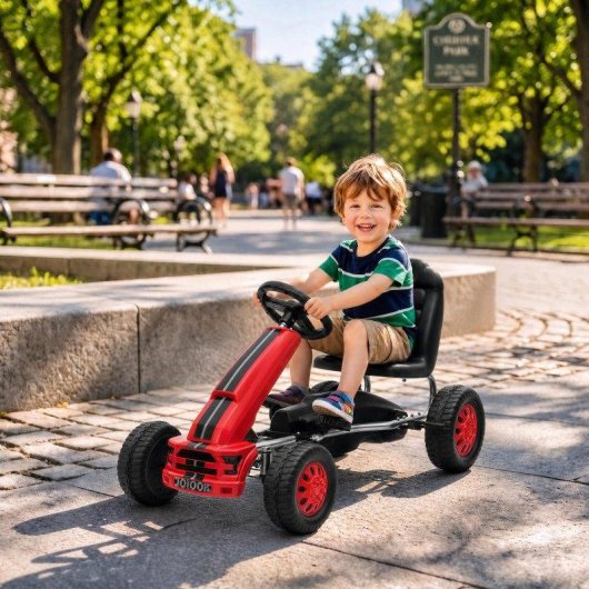 Kart a pedais Aiyaplay Vermelho Assento Ajustavel +3 Anos