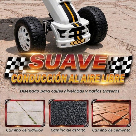 Kart a pedais Aiyaplay Assento ajustavel Branco