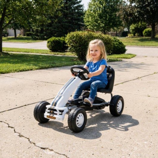 Kart a pedais Aiyaplay Assento ajustavel Branco