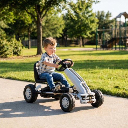 Kart a pedais Aiyaplay Assento ajustavel Branco