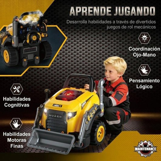 Brinquedo Motor AIYAPLAY Escavadora Vapor Luzes
