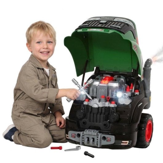 Taller Mecánico AIYAPLAY Camión Vapor Luces Sonidos 60 Piezas 3-6 Años Verde
