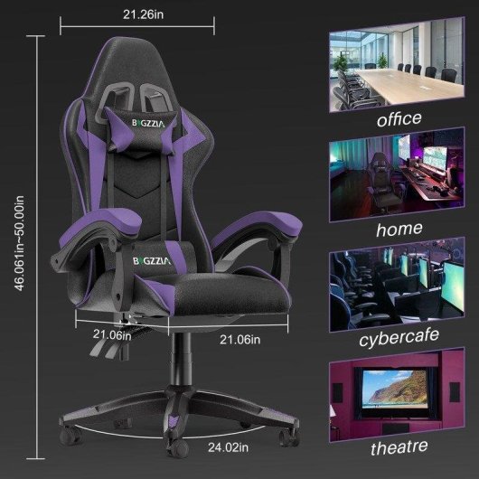Cadeira Gaming Naspaluro Roxa Ergonomica Reclinavel