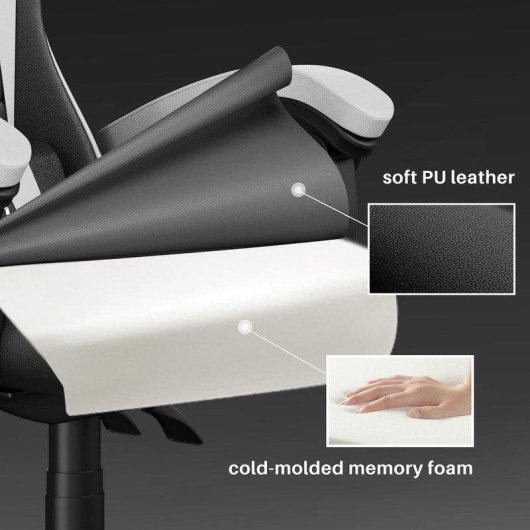 Cadeira Gamer Naspaluro Ergonómica Branca