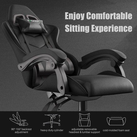 Cadeira Gaming Naspaluro Ergonomica com almofada e encosto