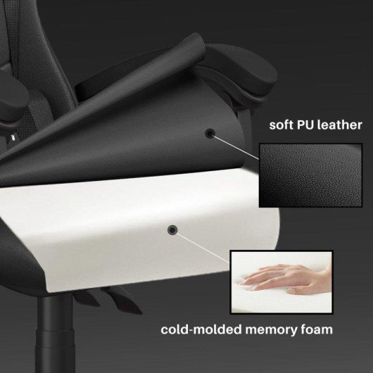 Cadeira Gaming Naspaluro Ergonomica com almofada e encosto