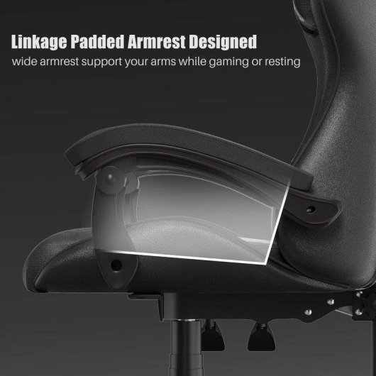 Cadeira Gaming Naspaluro Ergonomica com almofada e encosto