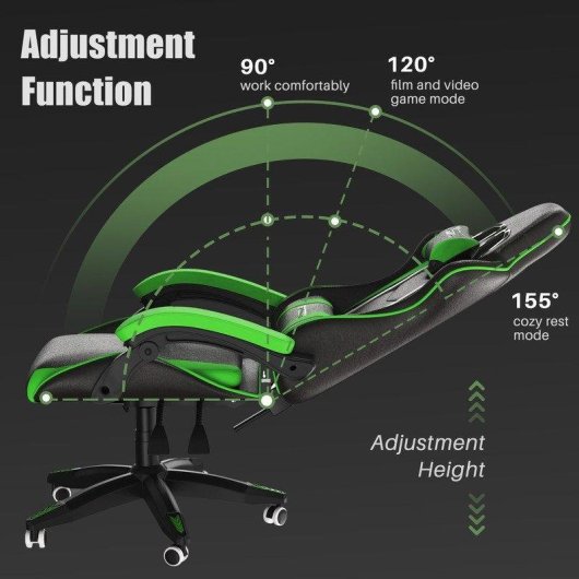 Cadeira de Gaming Naspaluro Ergonomica Verde