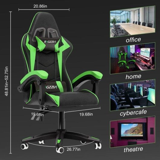 Cadeira de Gaming Naspaluro Ergonomica Verde