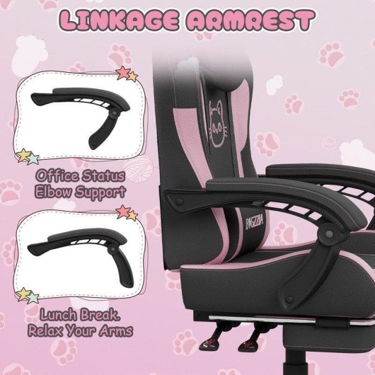 Chaise Gaming Oreilles Chat Naspaluro 90-135deg Noir