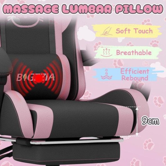 Chaise Gaming Oreilles Chat Naspaluro 90-135deg Noir