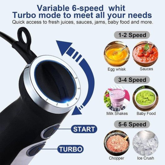 Misturador de mao BioloMix HB3302 1200W 6 velocidades Turbo