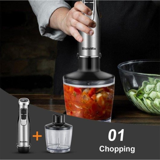 Mixeur plongeant BioloMix 4 en 1 1200W 6 vitesses Turbo