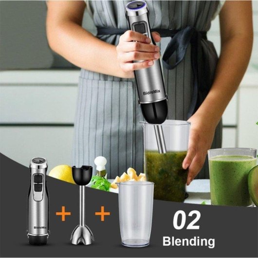 Mixeur plongeant BioloMix 4 en 1 1200W 6 vitesses Turbo