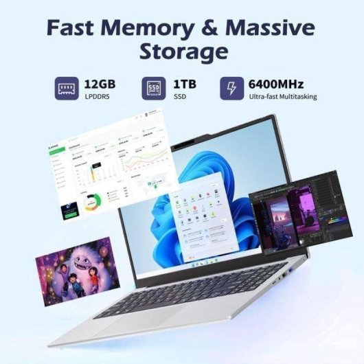 Ordinateur portable AUUSDA 15.6" AMD Ryzen 5 6600U 12Go 1To SSD 660M Windows 11