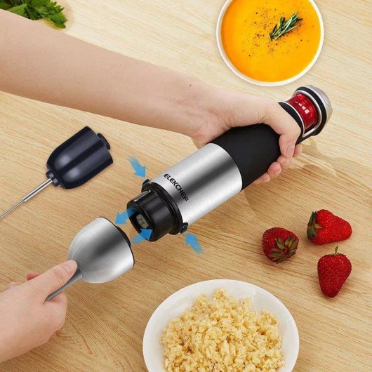 Batedeira de Mão BioloMix 5 em 1 Inox Multifuncional Velocidade Variável