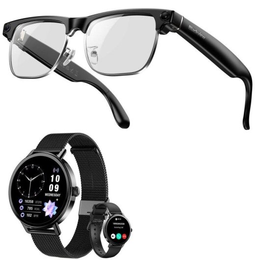 Blackview BV200 Occhiali intelligenti fotocamera IA traduttore neri