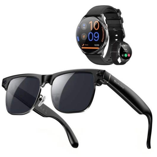 Blackview BV200 Lunettes intelligentes caméra, IA et traduction noires