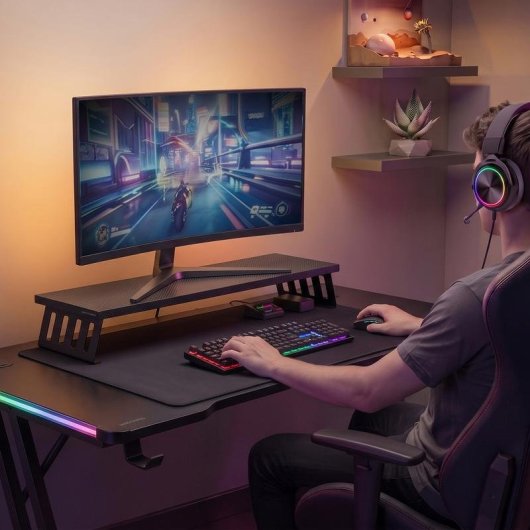 Mars Gaming MGS-X Suporte elevatório de monitor para secretária 13 a 32 pol., máx. 10 kg