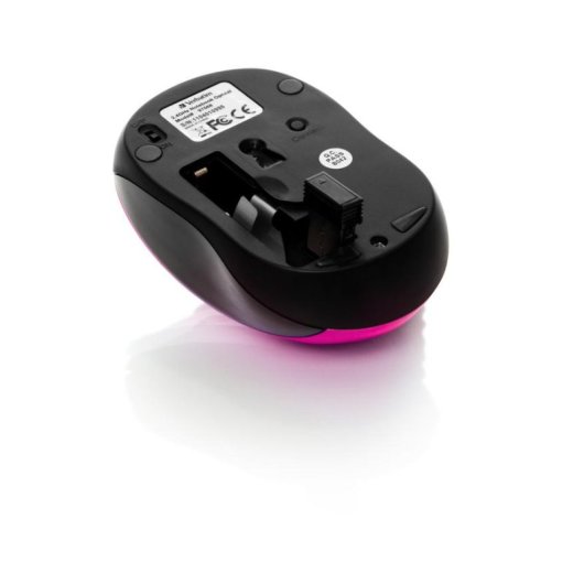 Souris Verbatim Go Nano sans fil 1600 DPI rose 3 boutons