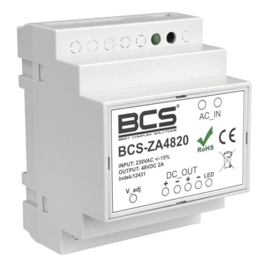 Fonte de alimentação BCS ZA4820 2 A para calha DIN TS35