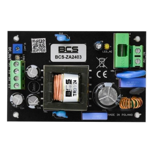 Fuente de alimentación BCS ZA2403 72 W 90 % negra