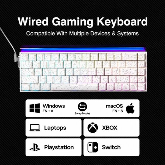 Teclado Aula HERO 68 HE Gaming Magnético 60% RGB Hot-Swap Blanco