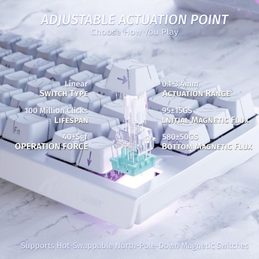Tastiera ATTACK SHARK X68HE Gaming Magnetica 60% RGB PBT USB-C