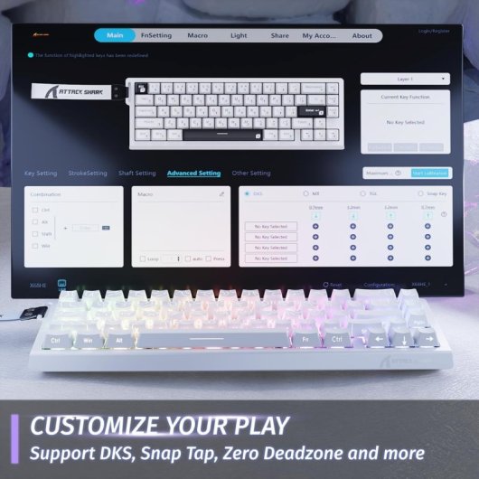 Tastiera ATTACK SHARK X68HE Gaming Magnetica 60% RGB PBT USB-C