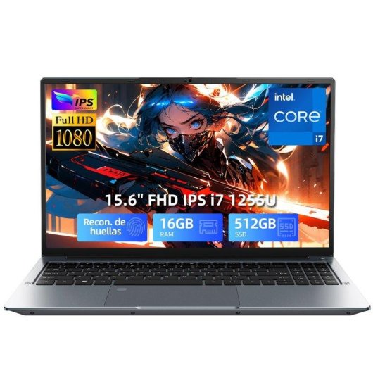 Portátil Micrear 15,6" Intel Core i7-1255U 16GB 512GB SSD Windows 11 Pro Inglés US