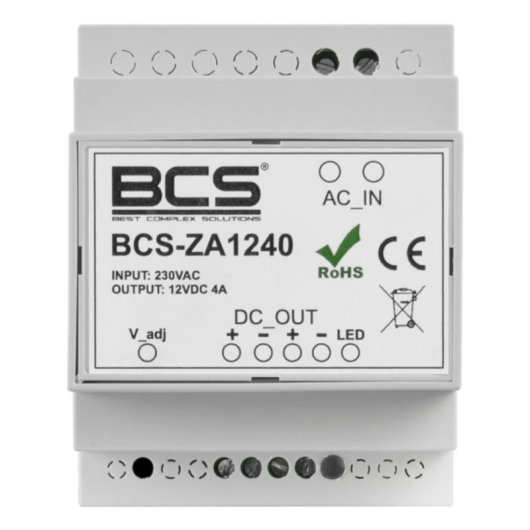 Alimentatore BCS ZA1240 48 W per guida DIN TS35