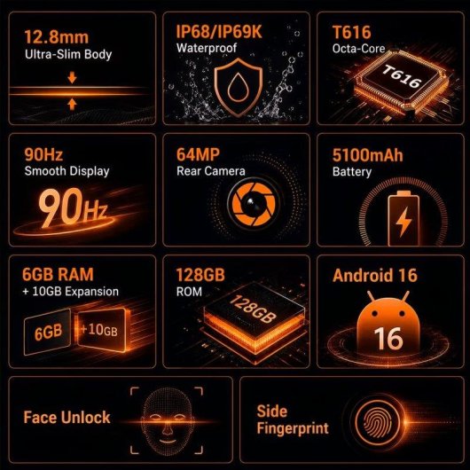Cubot KingKong ES Pro 4G 6 GB 6,56" 128 GB Negro batería 5100 mAh