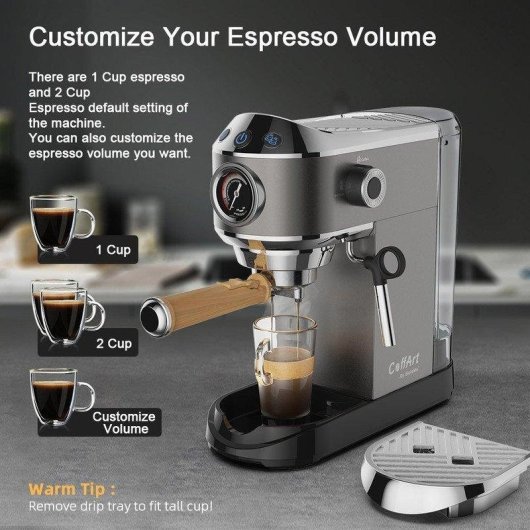 Cafetière expresso BioloMix CM7008 1,1 L 20 bars avec mousseur à lait