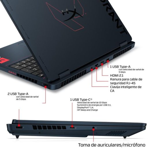 Portátil HP HyperX OMEN 16 16" AMD Ryzen 9 8940HX 24GB 1TB SSD RTX 5070 Sem Sistema Operativo