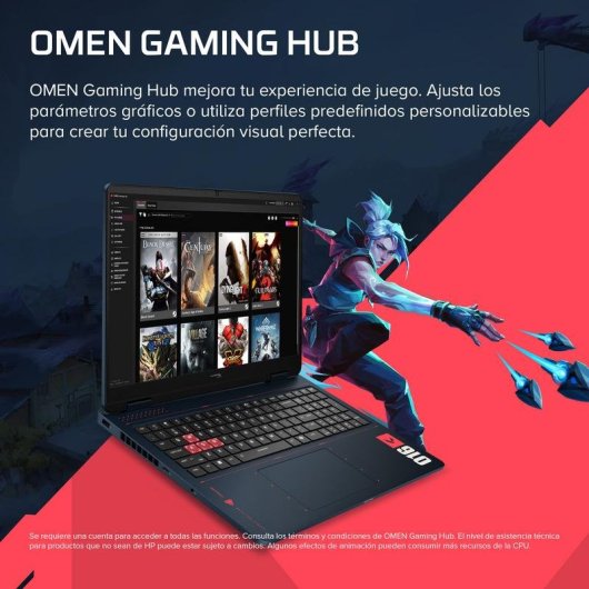Portátil HP HyperX OMEN 16 16" AMD Ryzen 9 8940HX 24GB 1TB SSD RTX 5070 Sem Sistema Operativo