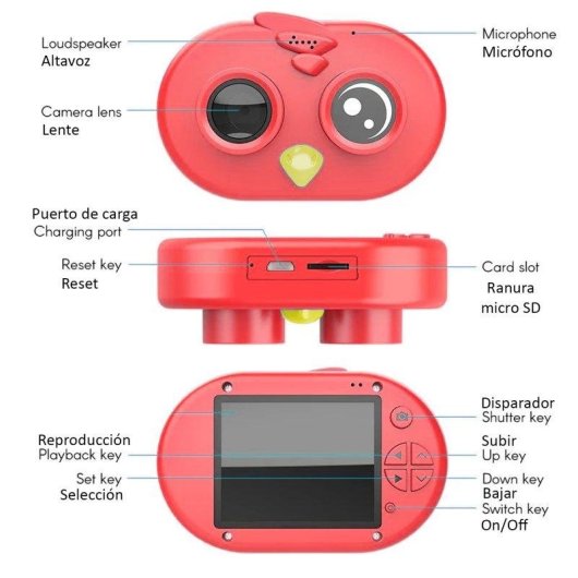 Fotocamera Bambini Dam Electronics Pajarito Full HD 1080p 12MP Touch