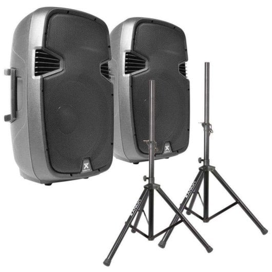 Conjunto de altavoces activos Vonyx SPJ-1500A 1600 W con soportes