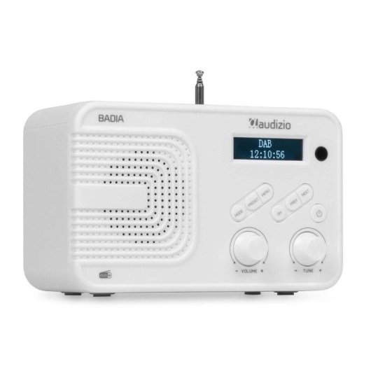 Radio Portátil Audizio Badia Bluetooth 5.4 DAB+ FM USB Blanca