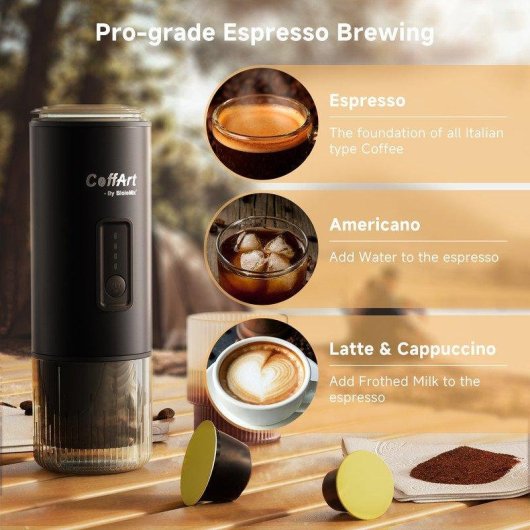 Cafetière expresso portable BioloMix 3-en-1 12 V 15–19 bars 92 °C