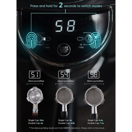 Macchina da caffè espresso HiBREW H10A + G3 1,8 L 20 bar, macinacaffè 34 livelli