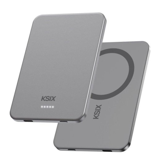 Power Bank Ksix MagSlim 3.000 mAh 20 W Apta para avión Gris