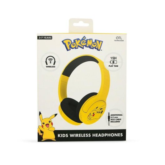 Auriculares OTL Pokémon Pikachu inalámbricos Bluetooth y con cable, LED amarillos