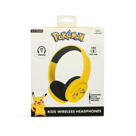 Auriculares OTL Pokémon Pikachu inalámbricos Bluetooth y con cable, LED amarillos