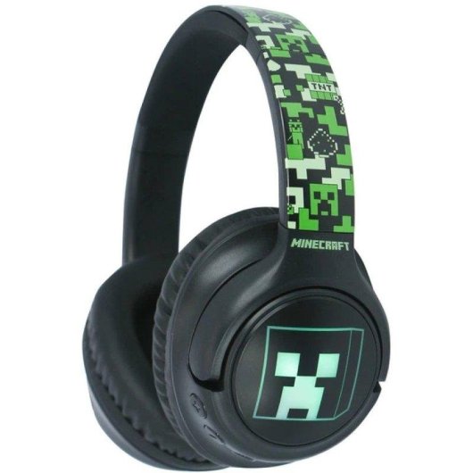 Auriculares OTL Minecraft inalámbricos Bluetooth 5.3 con micrófono y LED