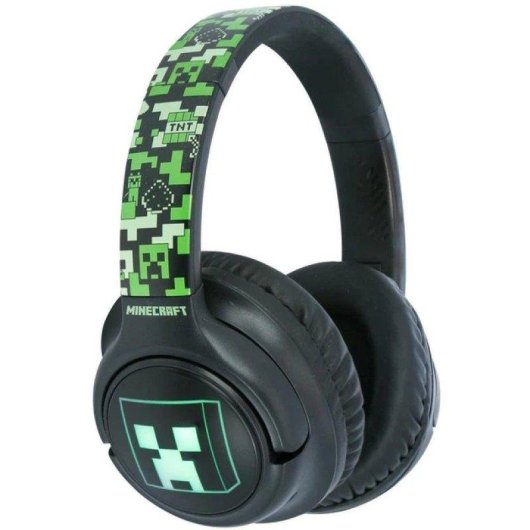 Auriculares OTL Minecraft inalámbricos Bluetooth 5.3 con micrófono y LED
