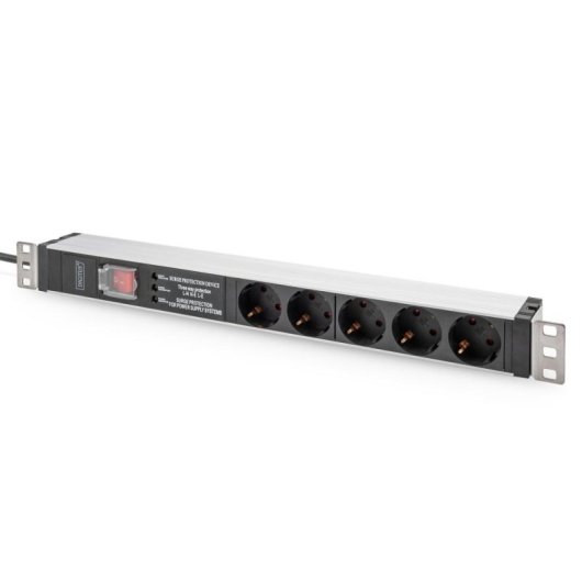 Multipresa Digitus DN-95433 5 prese con interruttore e protezione