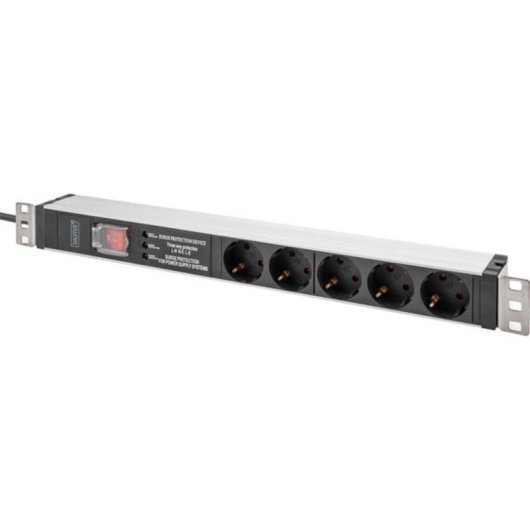 Multipresa Digitus DN-95433 5 prese con interruttore e protezione